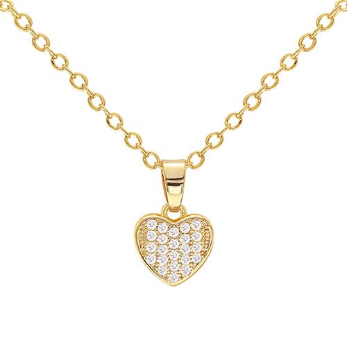 Cubic Zirconia Tiny Heart Pendant Necklace - ikatehouse