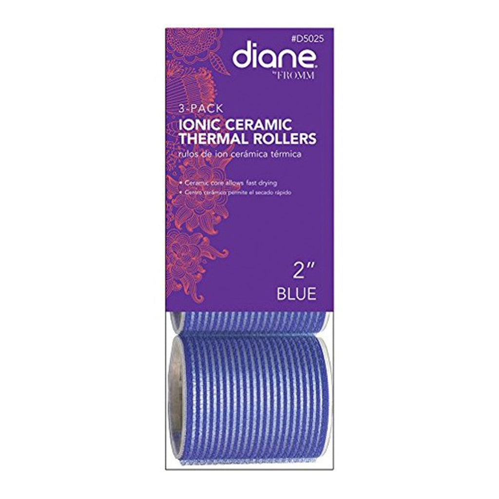 Diane Ionic Ceramic Thermal Rollers Blue 2" 3pcs - ikatehouse