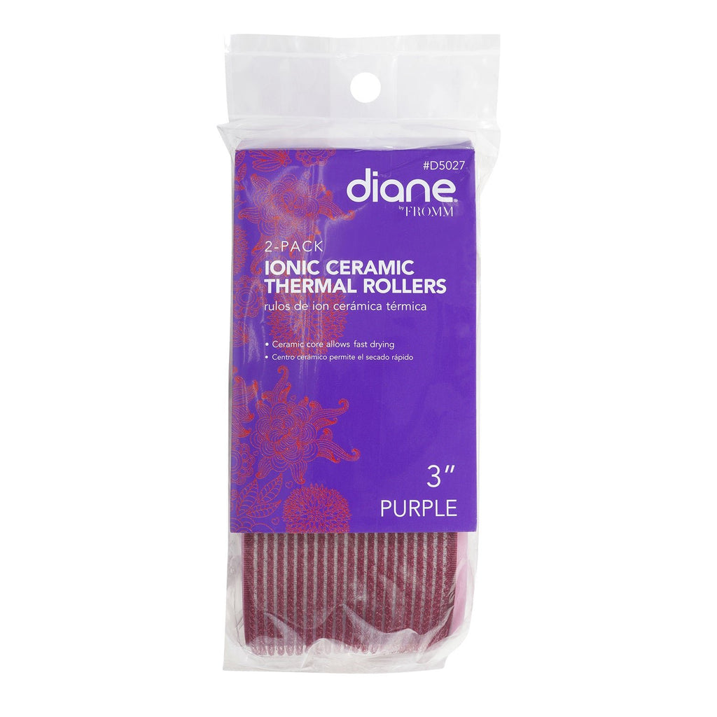Diane Ionic Ceramic Thermal Rollers Purple 3" 2pcs - ikatehouse