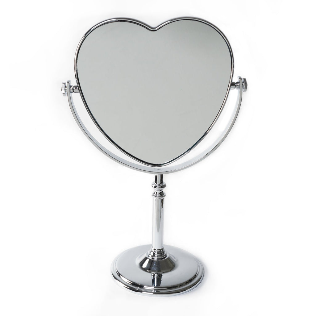 Double-Sided Heart Shaped Table Mirror 12" - ikatehouse