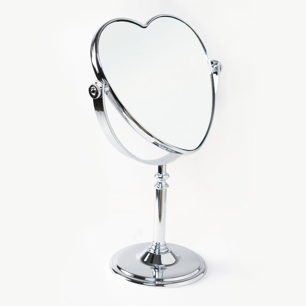 Double-Sided Heart Shaped Table Mirror 12" - ikatehouse