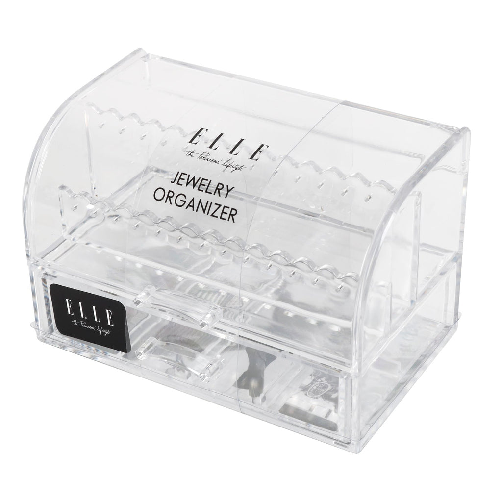 Elle Clear Jewelry Organizer with Drawer - ikatehouse