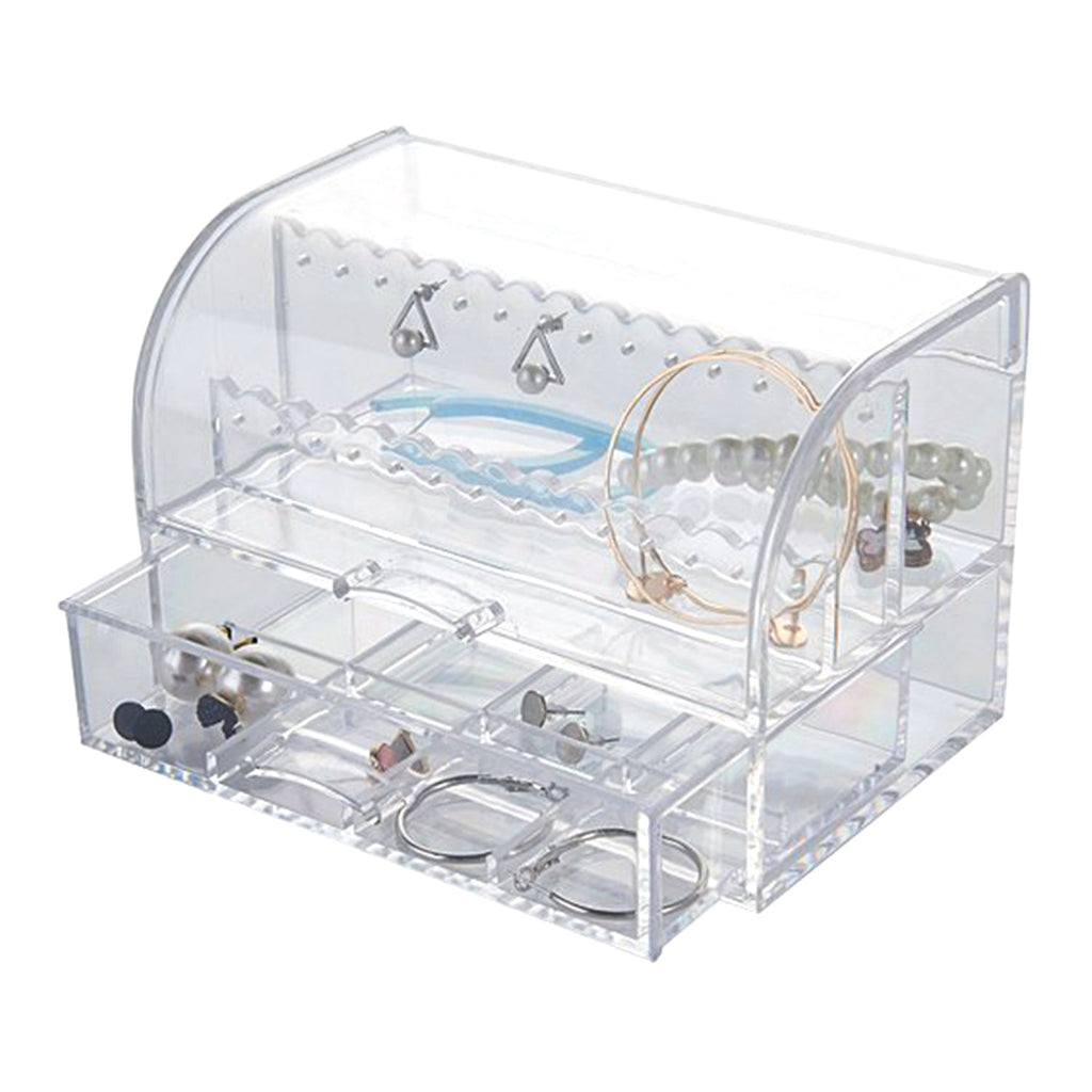 Elle Clear Jewelry Organizer with Drawer - ikatehouse