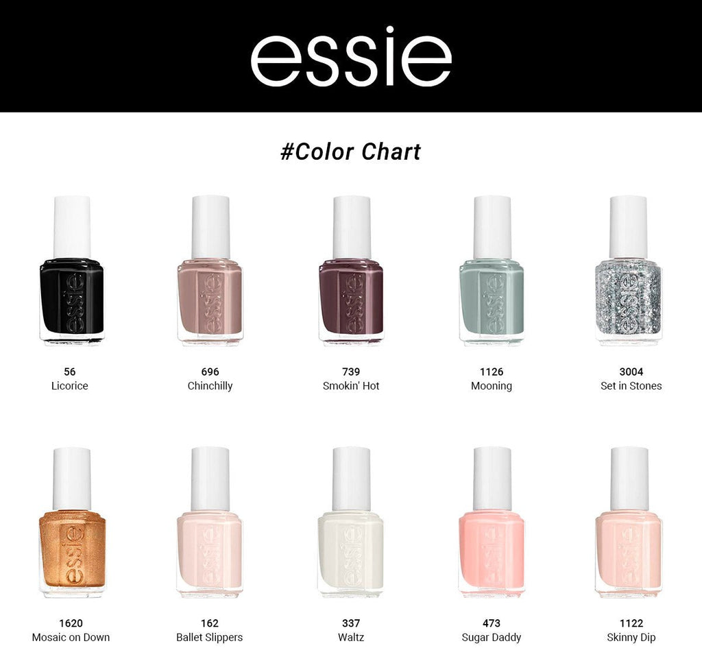 Essie Enamel Nail Polish Classic Grays/ Glitters/ Sheers 0.46oz - ikatehouse