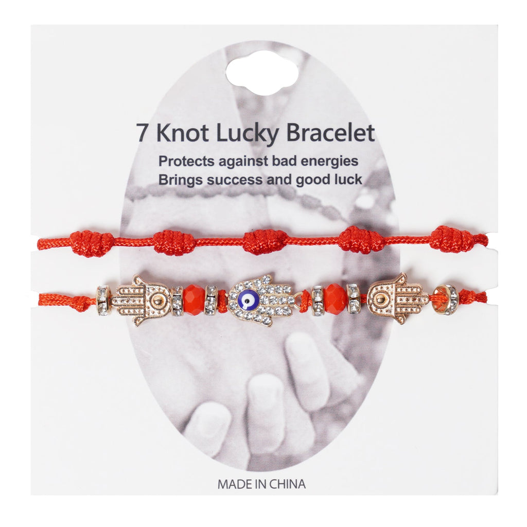 Evil Eye & 7 Knot String Bracelet - ikatehouse