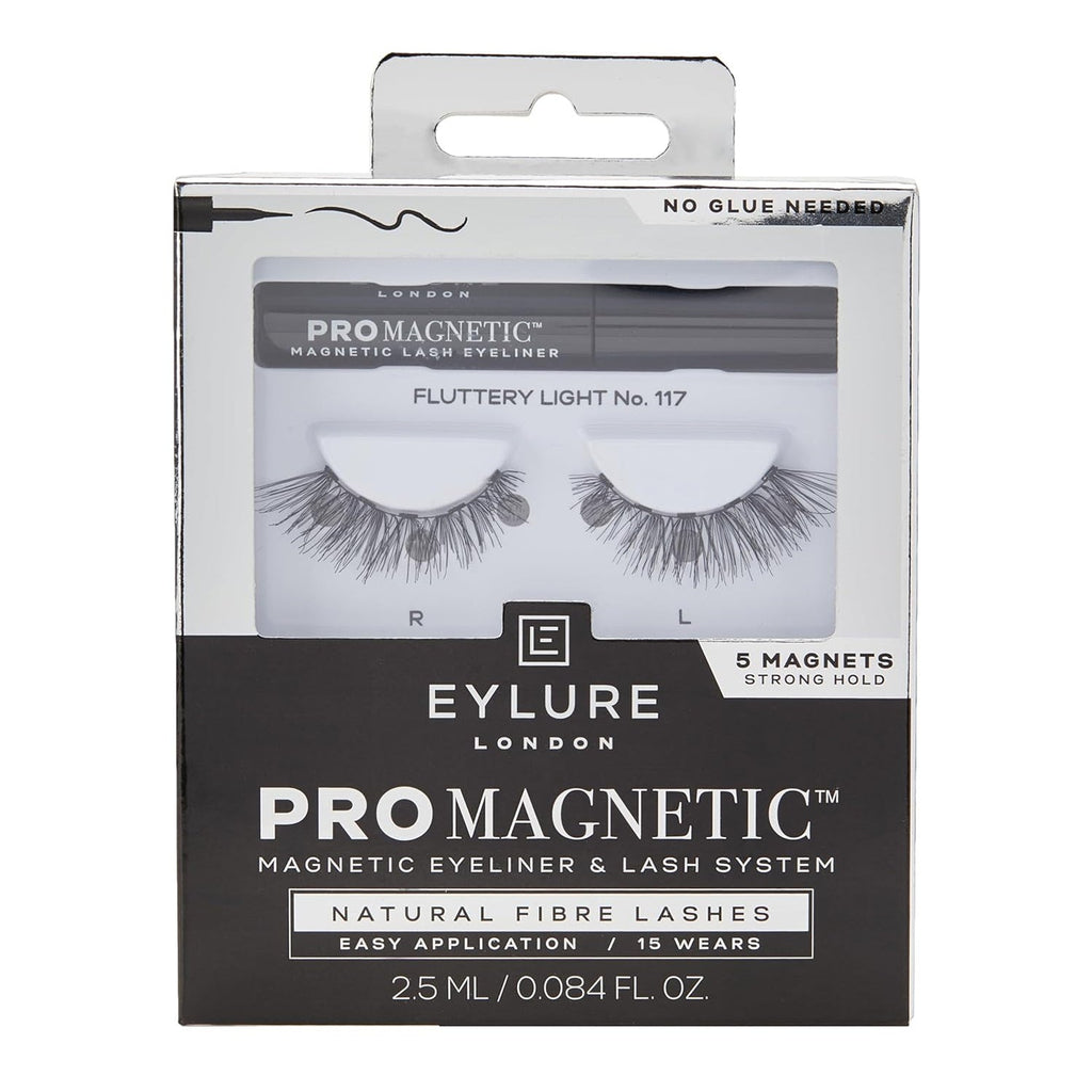 Eylure London Pro Magnetic Eyeliner & Lash System Natural Fiber Fluttery Light No.117 5 Magnets 0.084oz/ 2.5ml - ikatehouse