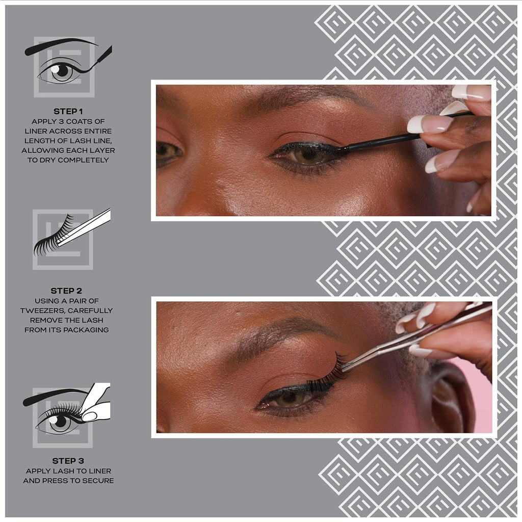 Eylure London Pro Magnetic Eyeliner & Lash System Natural Fiber Fluttery Light No.117 5 Magnets 0.084oz/ 2.5ml - ikatehouse