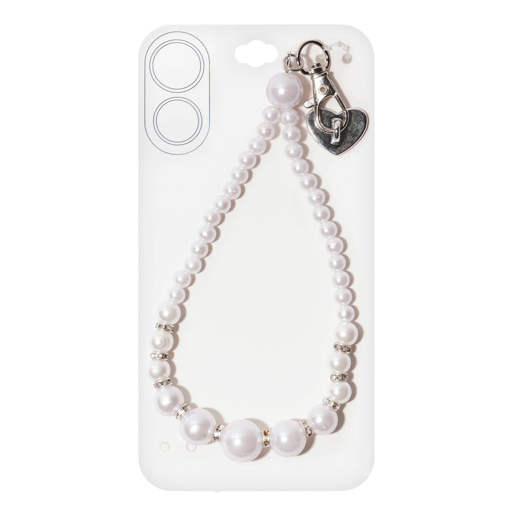Faux Pearl Cell Phone Wrist Strap Charm - ikatehouse