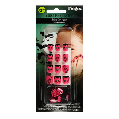 Fing'rs Ghoulish Glamour Halloween Stick on Nails for Little Fingers 20 Nails - ikatehouse