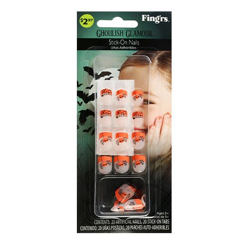 Fing'rs Ghoulish Glamour Halloween Stick on Nails for Little Fingers 20 Nails - ikatehouse