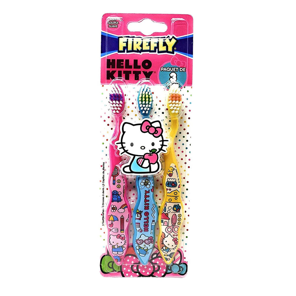 Firefly Hello Kitty Soft Toothbrush 3 Pack - ikatehouse