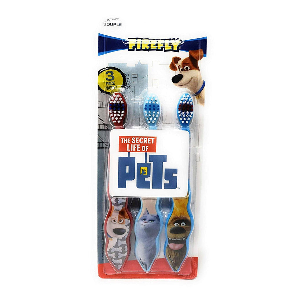 Firefly The Secret Life of Pets Soft Toothbrush 3 Pack - ikatehouse