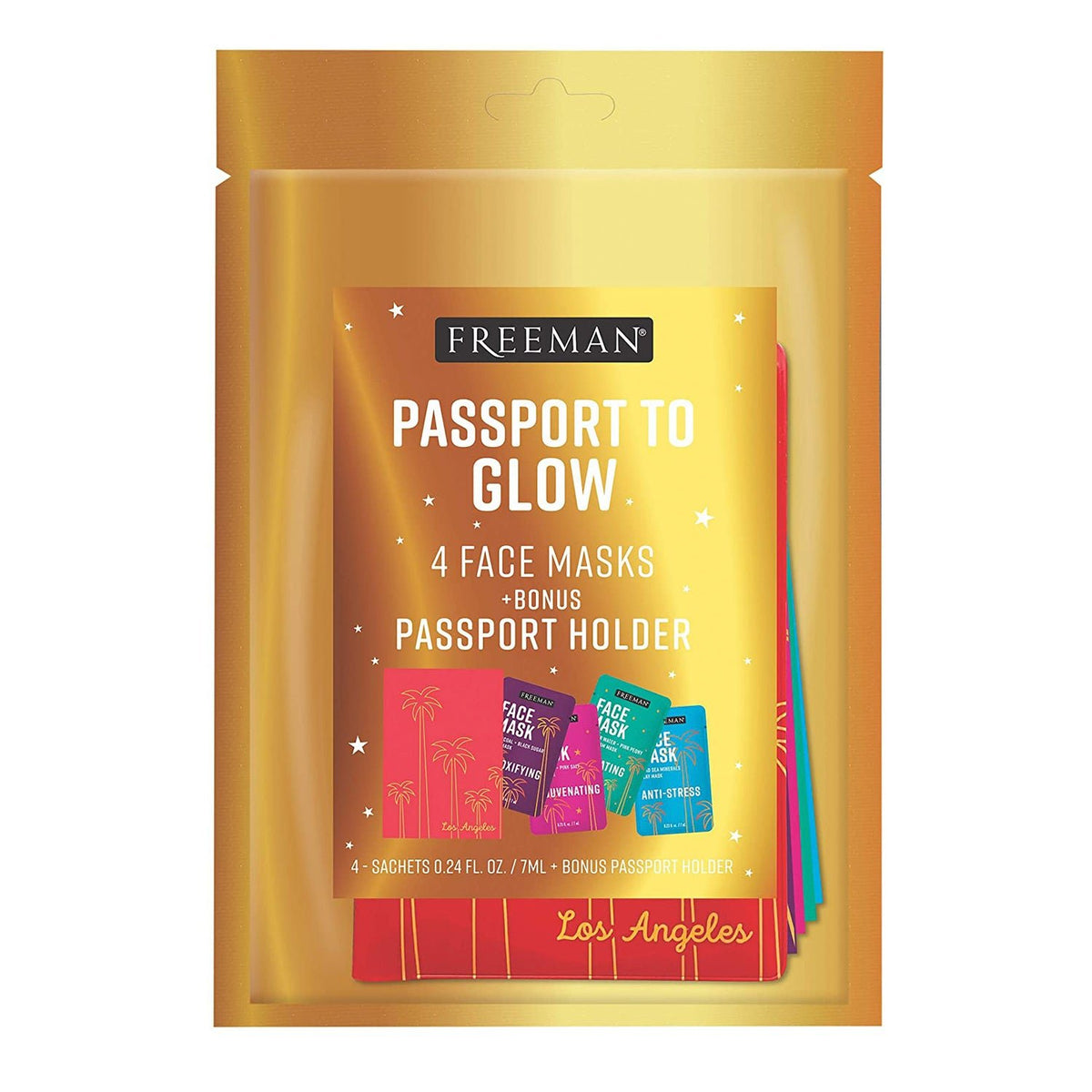 Freeman Blue Mask Freeman Passport To Glow 4 Face Masks with Passport Holder – ikatehouse