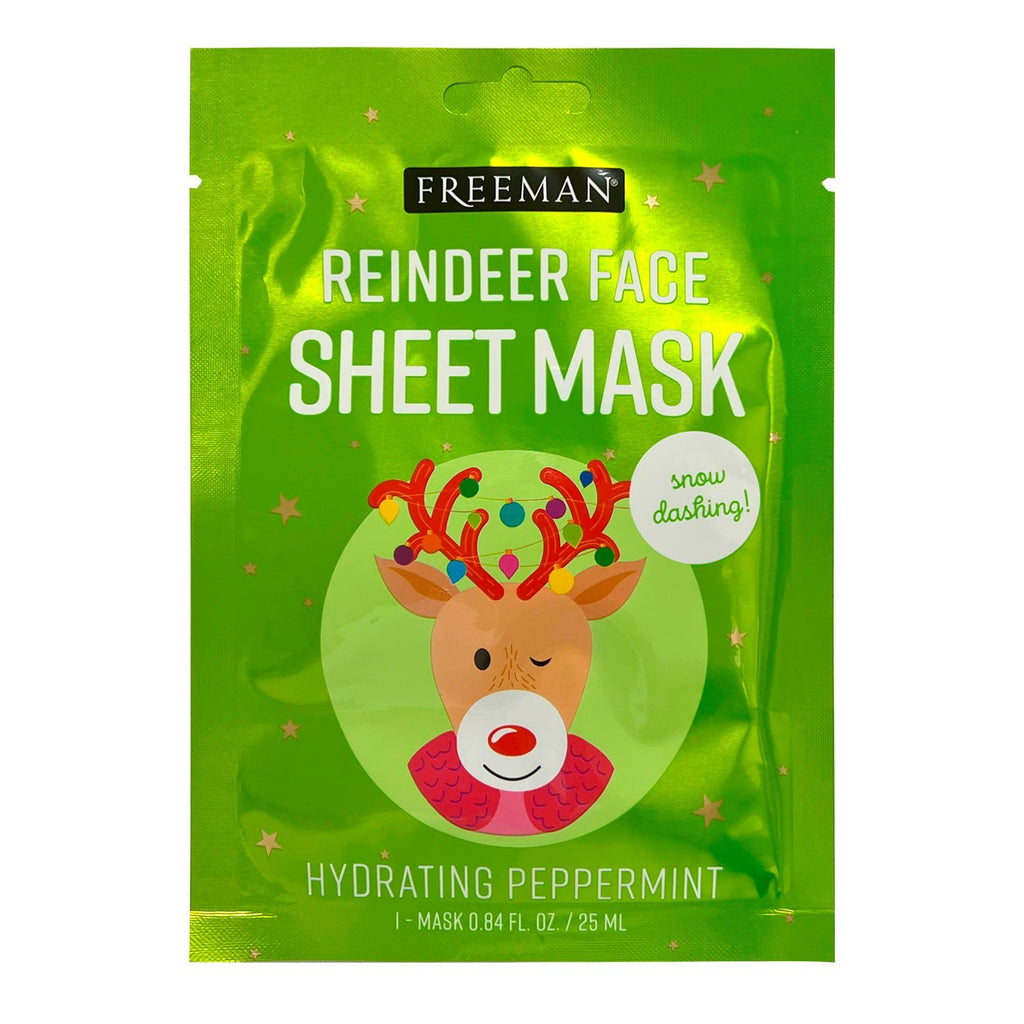 Freeman Reindeer Face Sheet Mask Hydrating Peppermint 0.84oz / 25ml - ikatehouse
