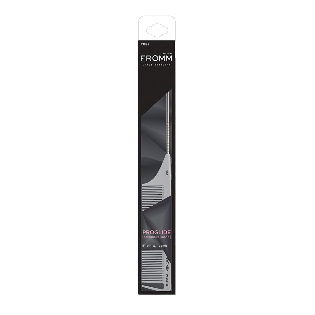 Fromm Style Artistry Pro-glide Ceramic Silicone 9" pin tail comb - ikatehouse