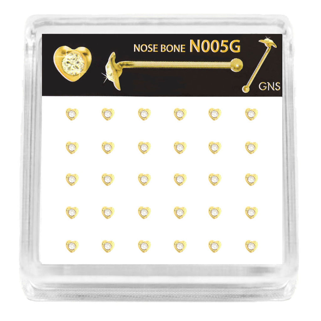 GNS Nose Bone Heart 30pcs - ikatehouse