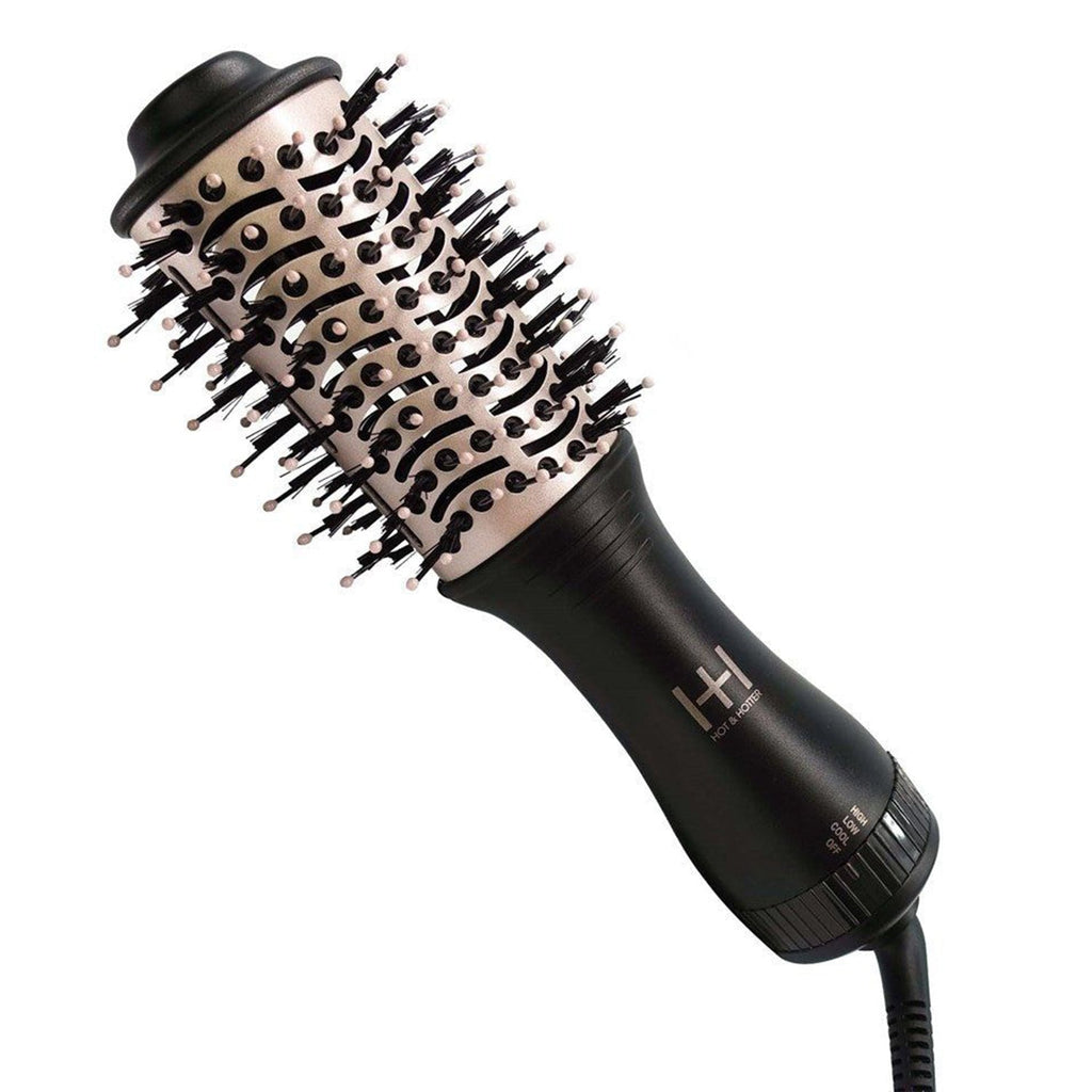 HOT and HOTTER Mini One Step Hair Styler Black & Rose gold - ikatehouse