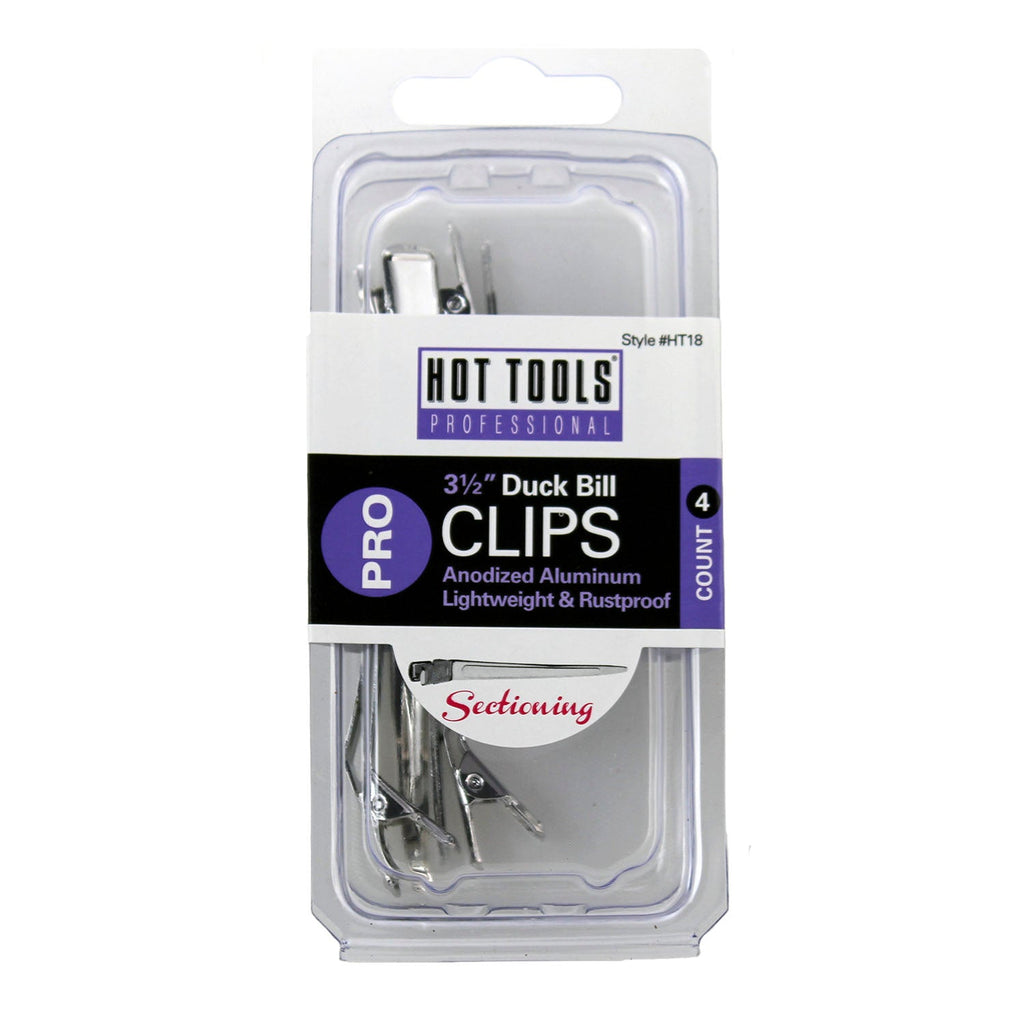 Hot Tools Pro Duck Bill Clips 3 1/2" 4ct - ikatehouse
