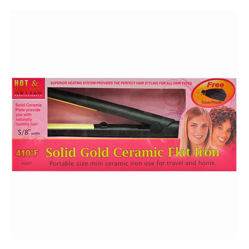 HOT&HOTTER 5/8" Solid Gold Ceramic Flat Iron - ikatehouse