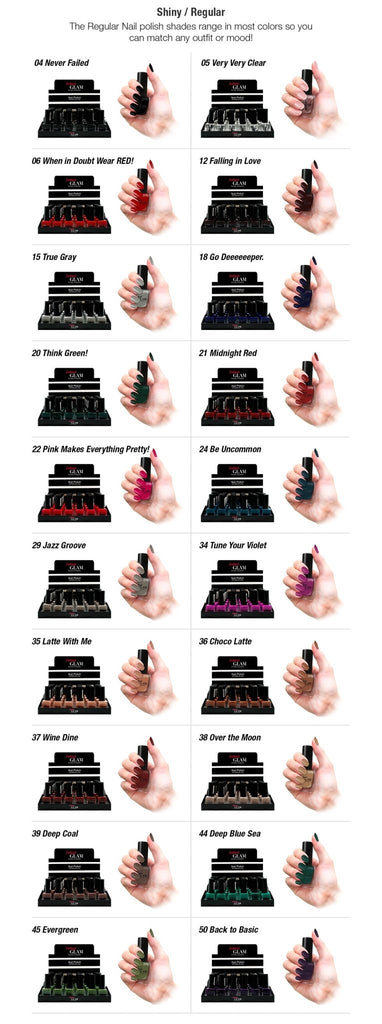 Instant Glam Deeply Dramatic Nail Polish Display 24pcs Set - ikatehouse