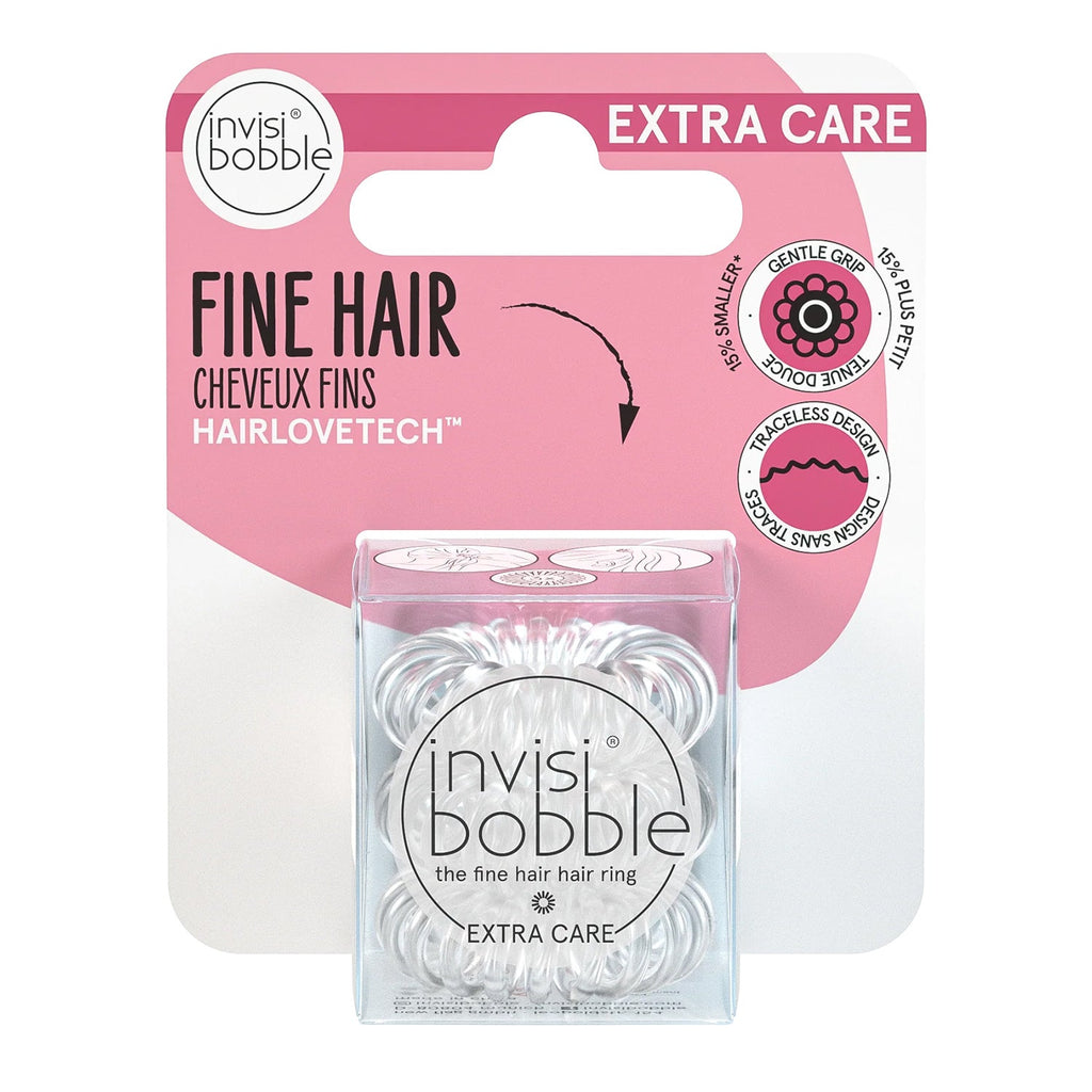 Invisibobble Extra Care Hair Rings Crystal Clear 3pcs - ikatehouse