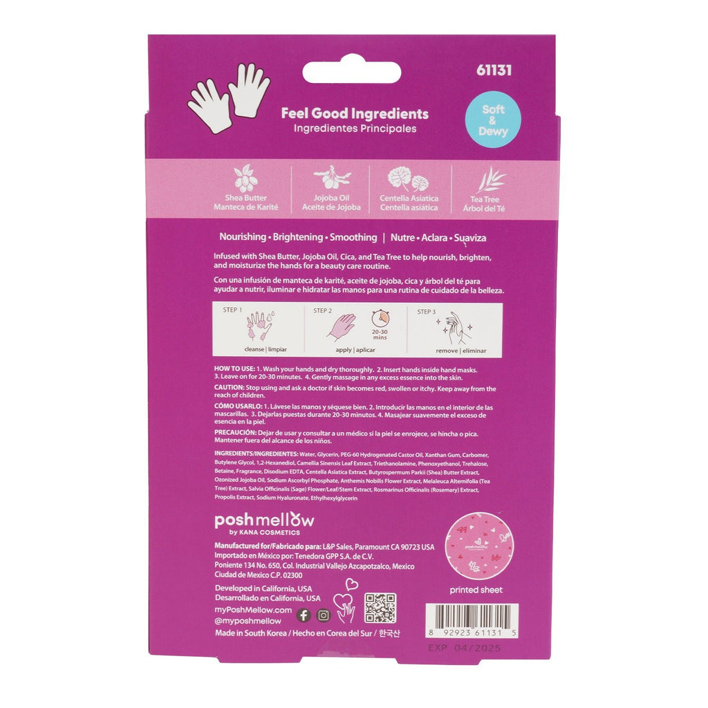 KANA Posh Mellow Take My Hands Moisturizing Hand Masks 3 Pairs - ikatehouse