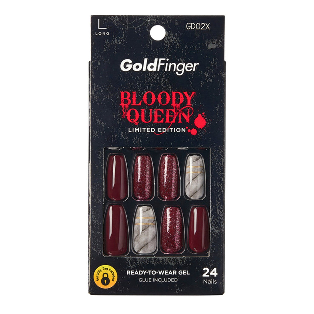 Kiss Gold Finger Halloween Collection Bloody Queen 24 Nails - ikatehouse