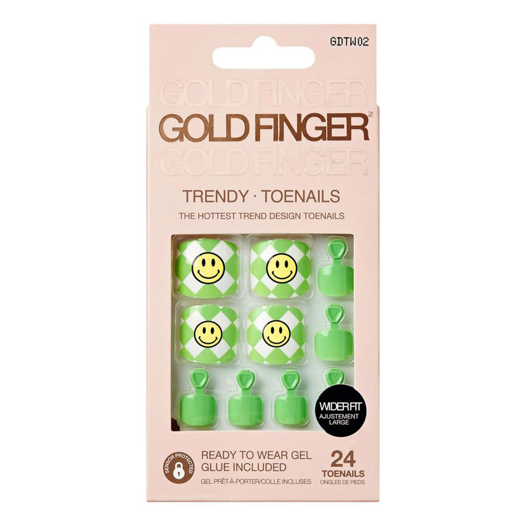 Kiss Gold Finger Trendy Design Wider Fit 24 Toenails - ikatehouse