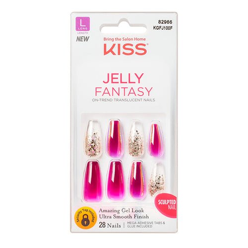Kiss Jelly Fantasy on Trend Translucent Nails 28pcs - ikatehouse