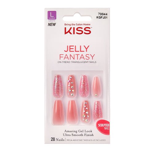 Kiss Jelly Fantasy on Trend Translucent Nails 28pcs - ikatehouse