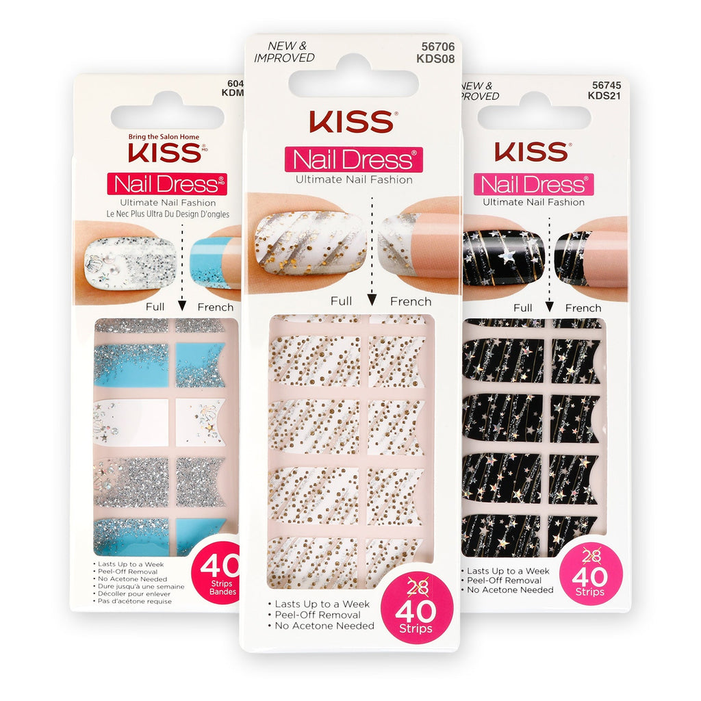 Kiss Nail Dress Full or French 40 strips - ikatehouse