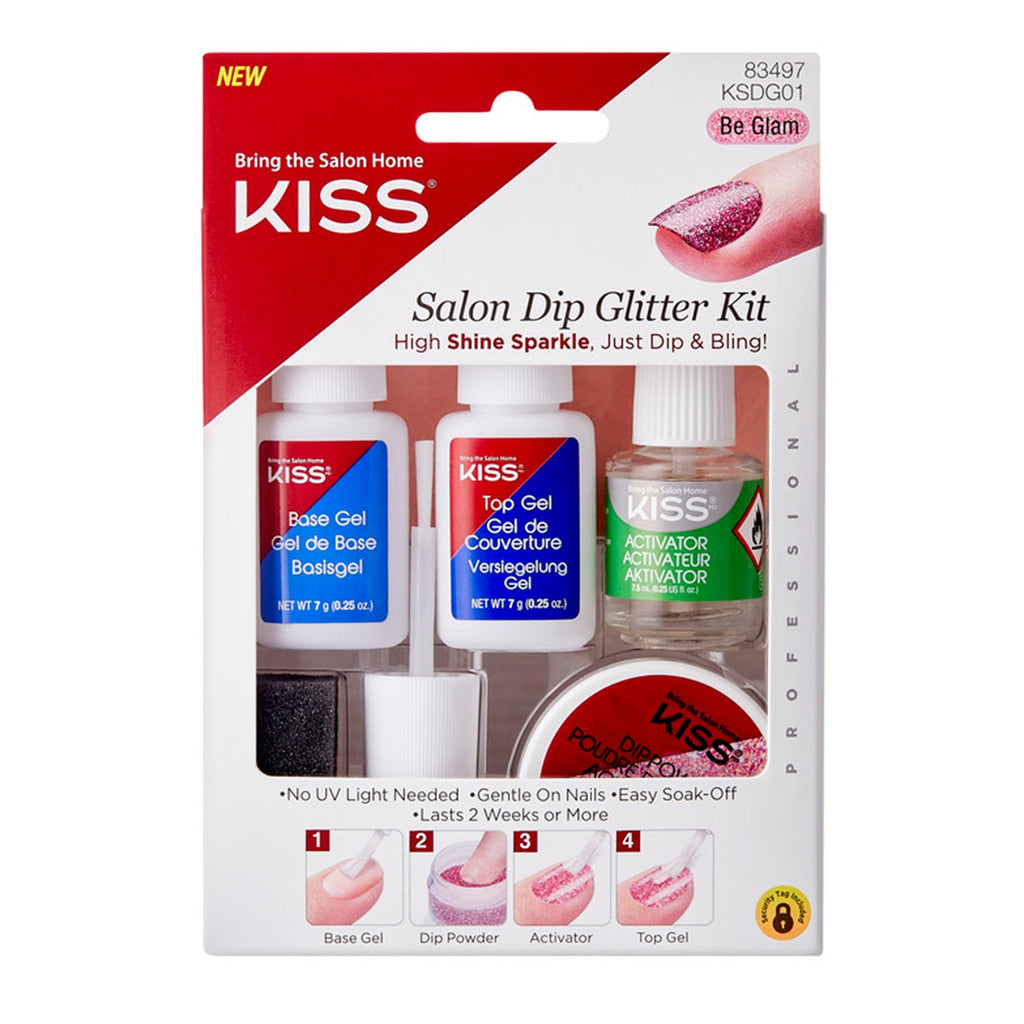 Kiss Salon Dip Glitter Kit Be Glam - ikatehouse