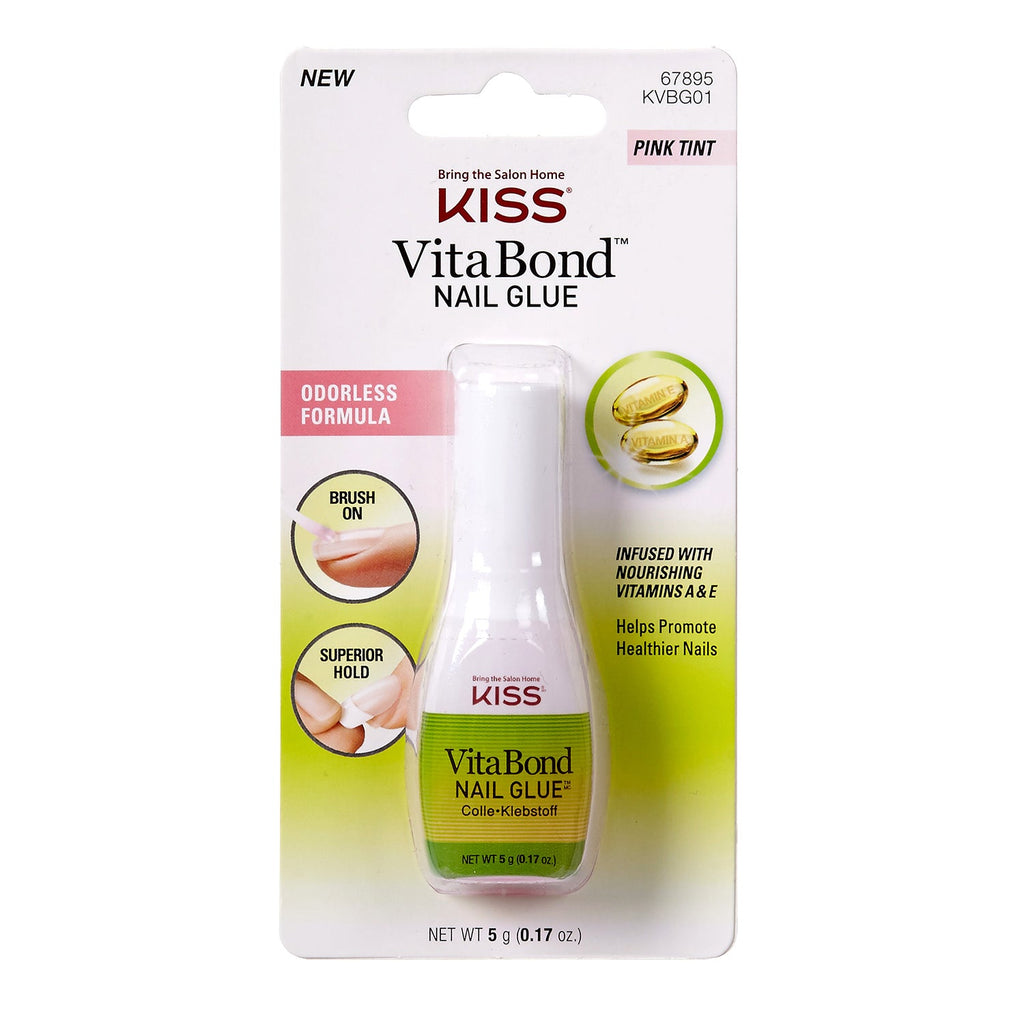 Kiss Vita Bond Nail Glue Pink Tint 0.17oz - ikatehouse