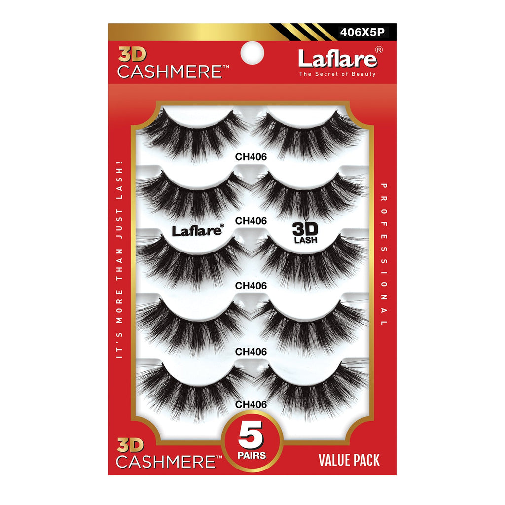 Laflare 3D Cashmere Eyelashes Value Pack 5 Pairs - ikatehouse