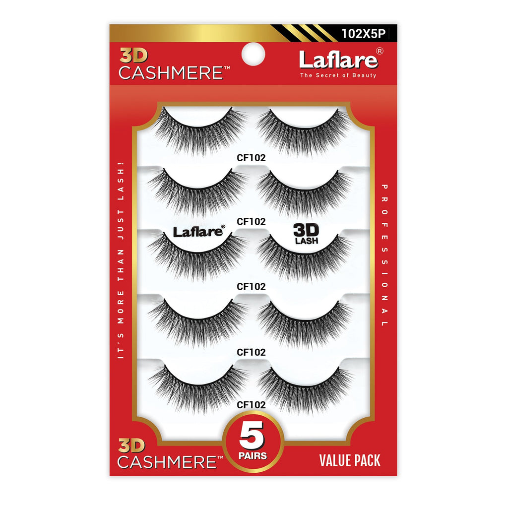 Laflare 3D Cashmere Eyelashes Value Pack 5 Pairs - ikatehouse