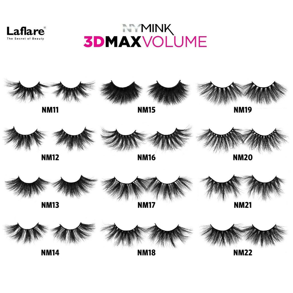 Laflare NY Mink 3D Max 100% Mink Hair 25mm Volume Eyelashes - ikatehouse