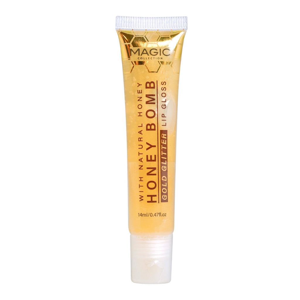 Magic Collection Honey Bomb Gold Glitter Lip Gloss - ikatehouse