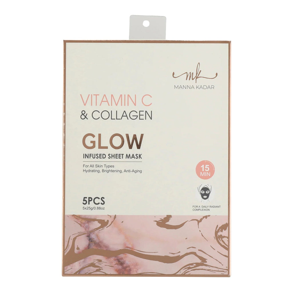 Manna Kadar Beauty Glow Vitamin C & Collagen Sheet Mask 5pcs - ikatehouse