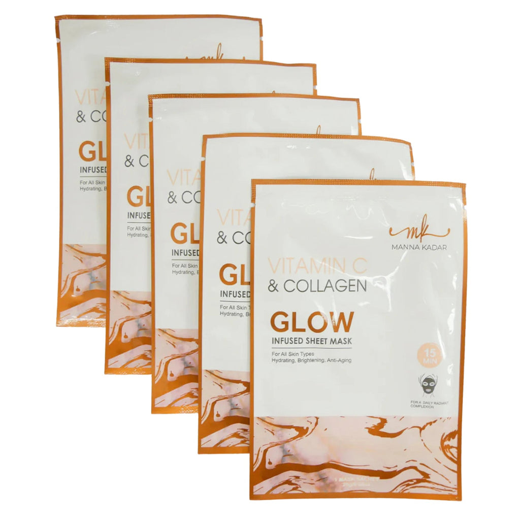 Manna Kadar Beauty Glow Vitamin C & Collagen Sheet Mask 5pcs - ikatehouse