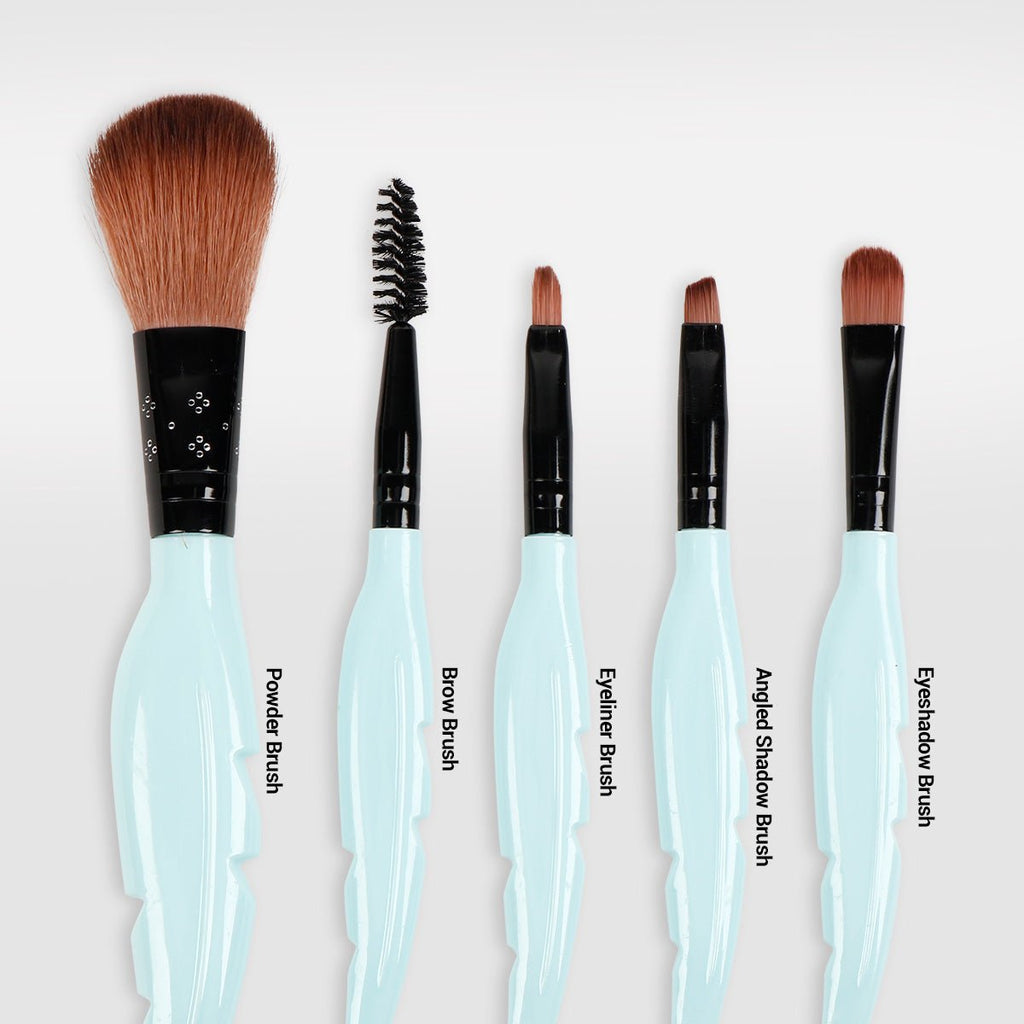 Mint Leaf Makeup Brush Kit 5pcs - ikatehouse