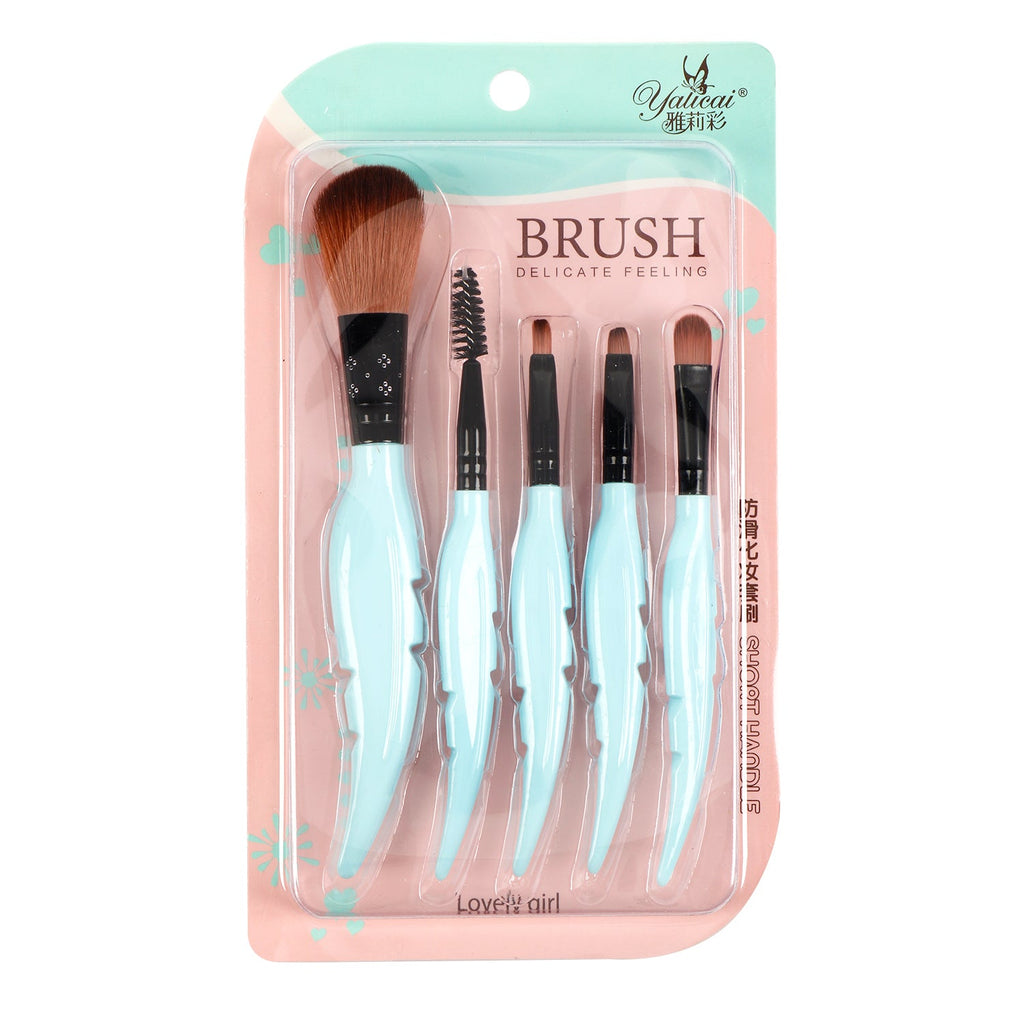 Mint Leaf Makeup Brush Kit 5pcs - ikatehouse