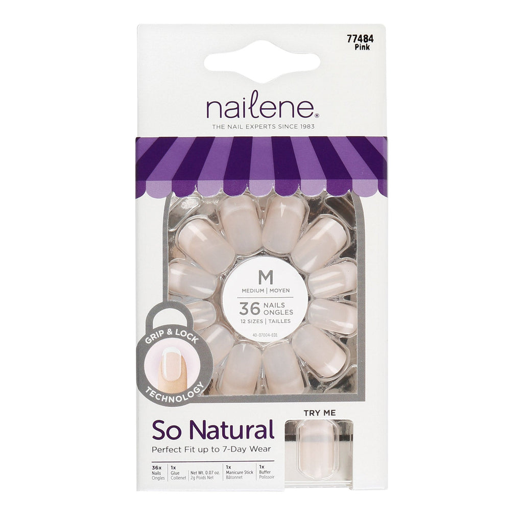 Nailene So Natural Medium 36 Nails 12Sizes - ikatehouse