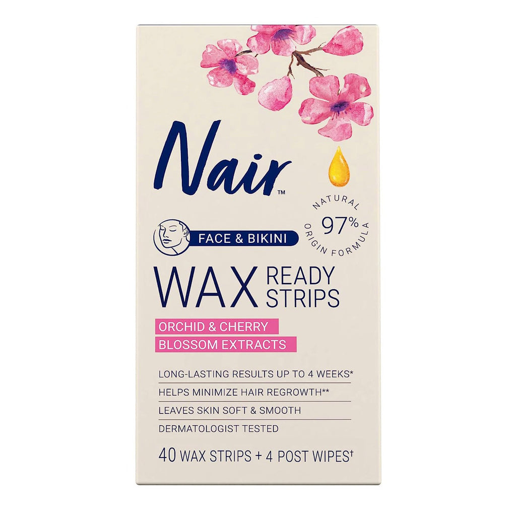 Nair Hair Remover Wax Ready Strips for Face n Bikini 40 Strips - ikatehouse