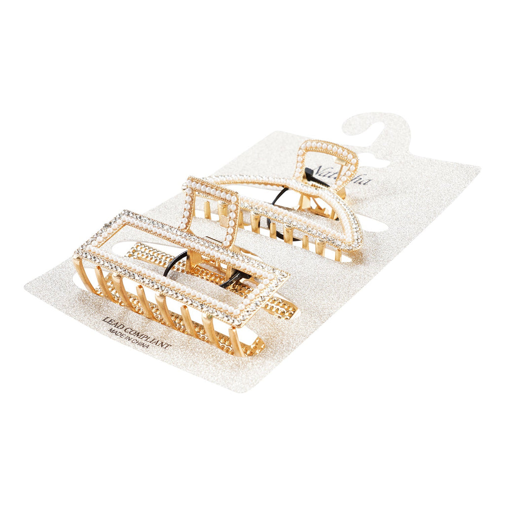 Natasha Hair Jaw Clips Gold 2pcs - ikatehouse