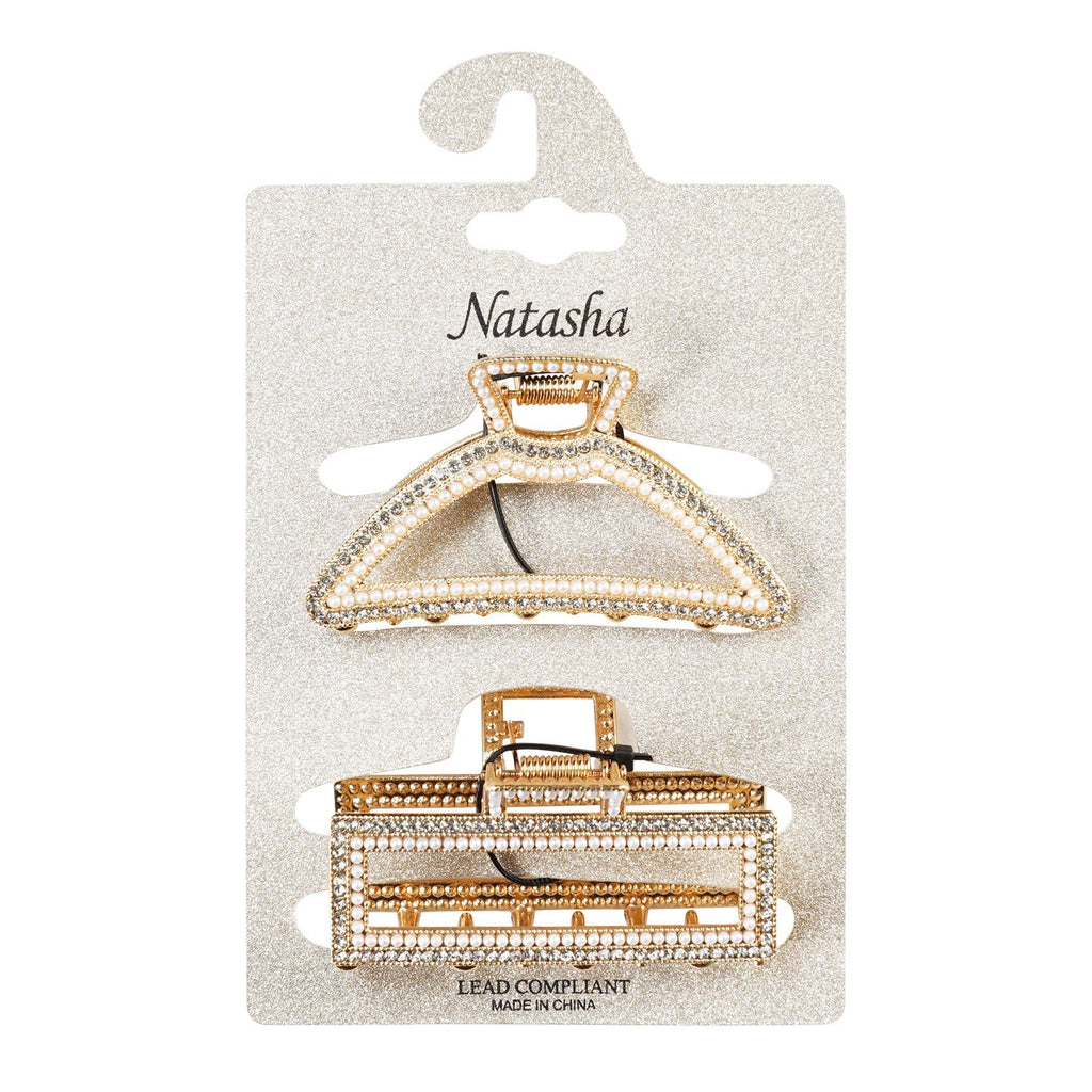 Natasha Hair Jaw Clips Gold 2pcs - ikatehouse