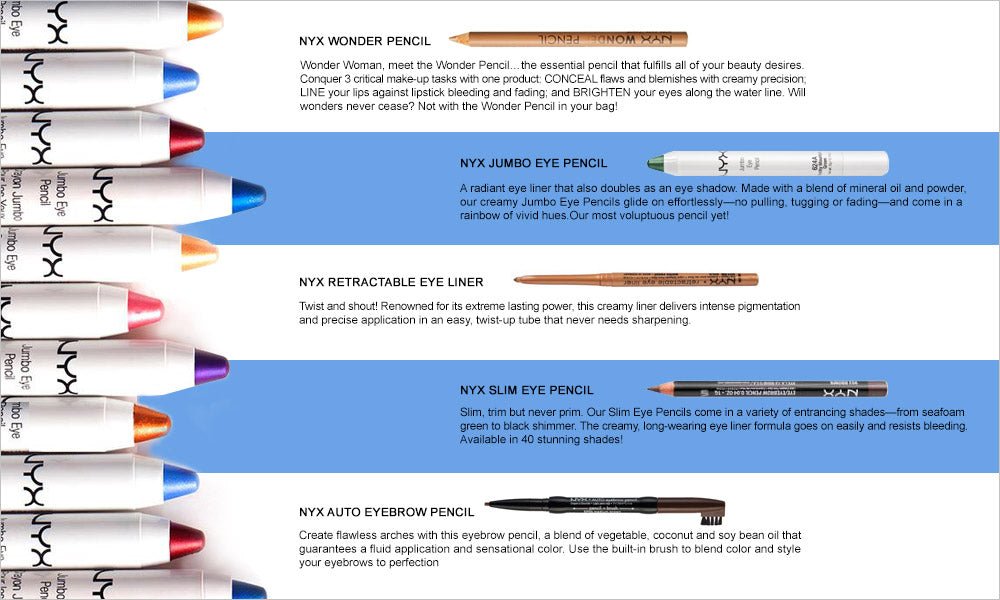 NYX Retractable Eye Liner Water Proof Eye Pencil - ikatehouse