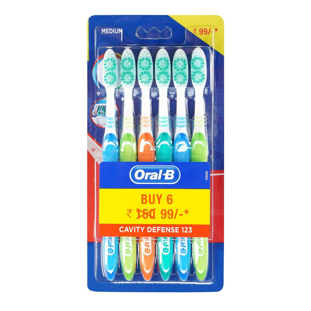 Oral-B Cavity Defense 123 Medium Toothbrush 6pcs - ikatehouse