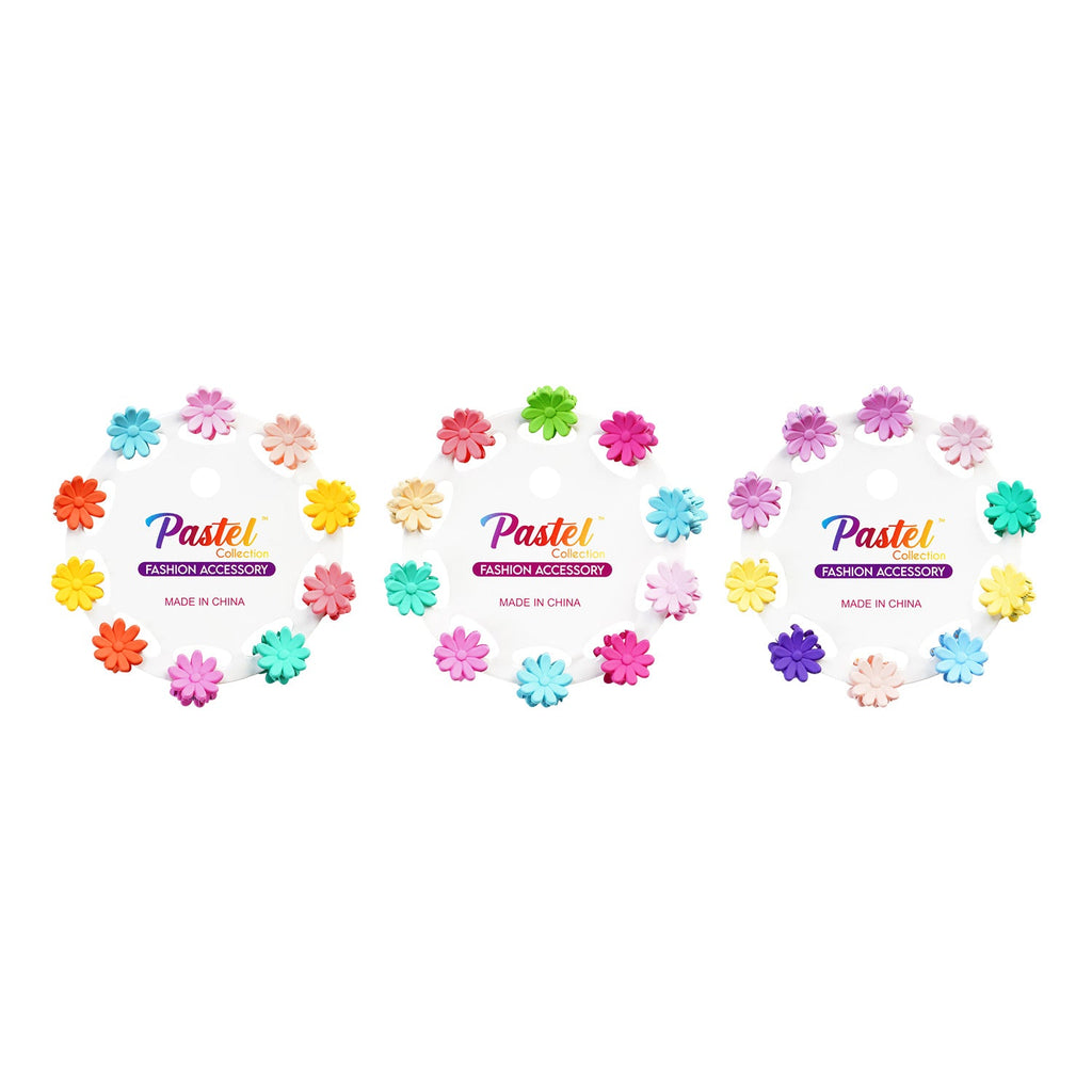 Pastel Collection Mini Flower Hair Clip 10pcs - ikatehouse