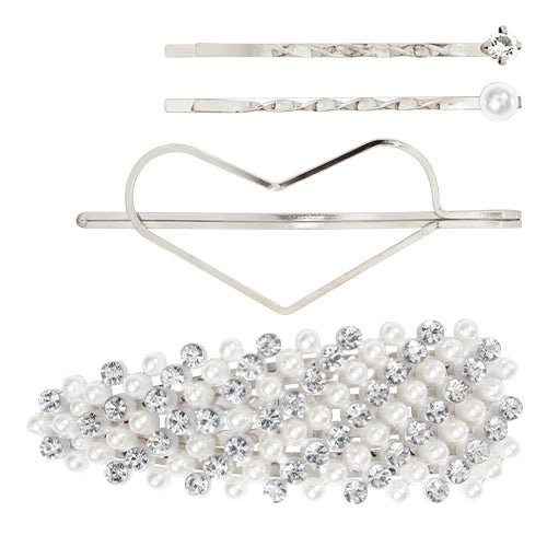 Pastel Collection Pearl & Sparkly Hair Pins 4pcs - ikatehouse