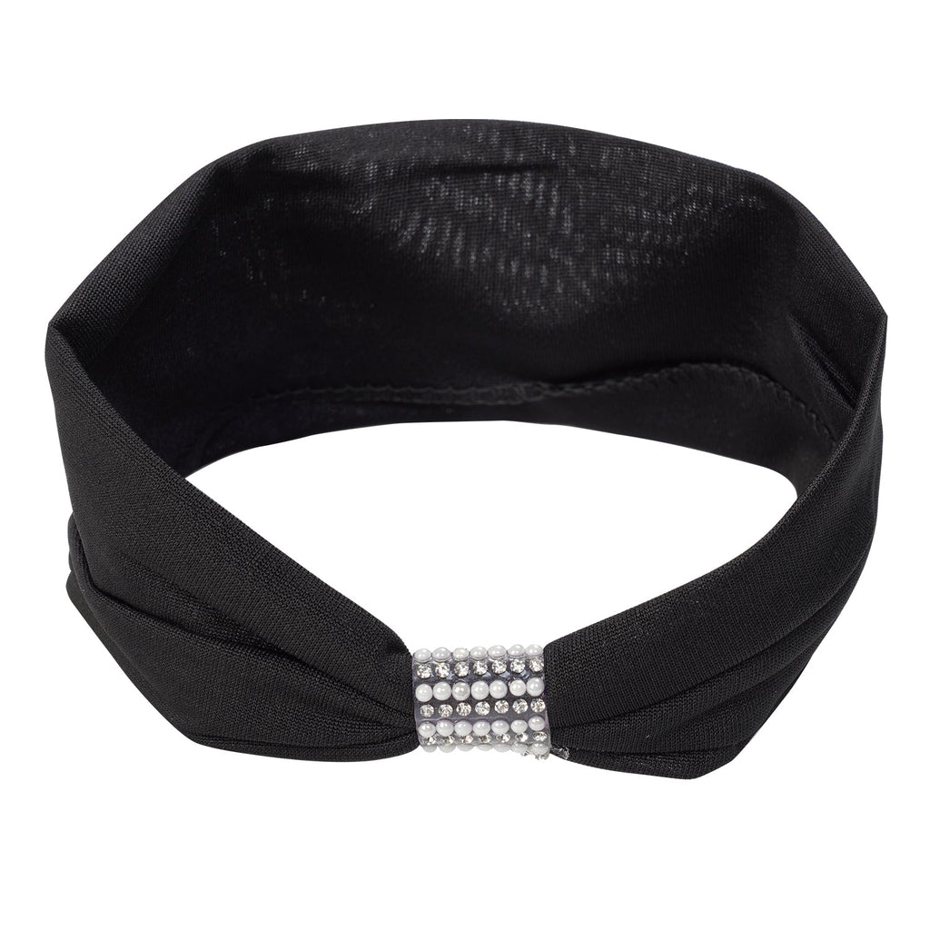 Pastel Collection Ribbon Wrap Headband Black 2pcs - ikatehouse